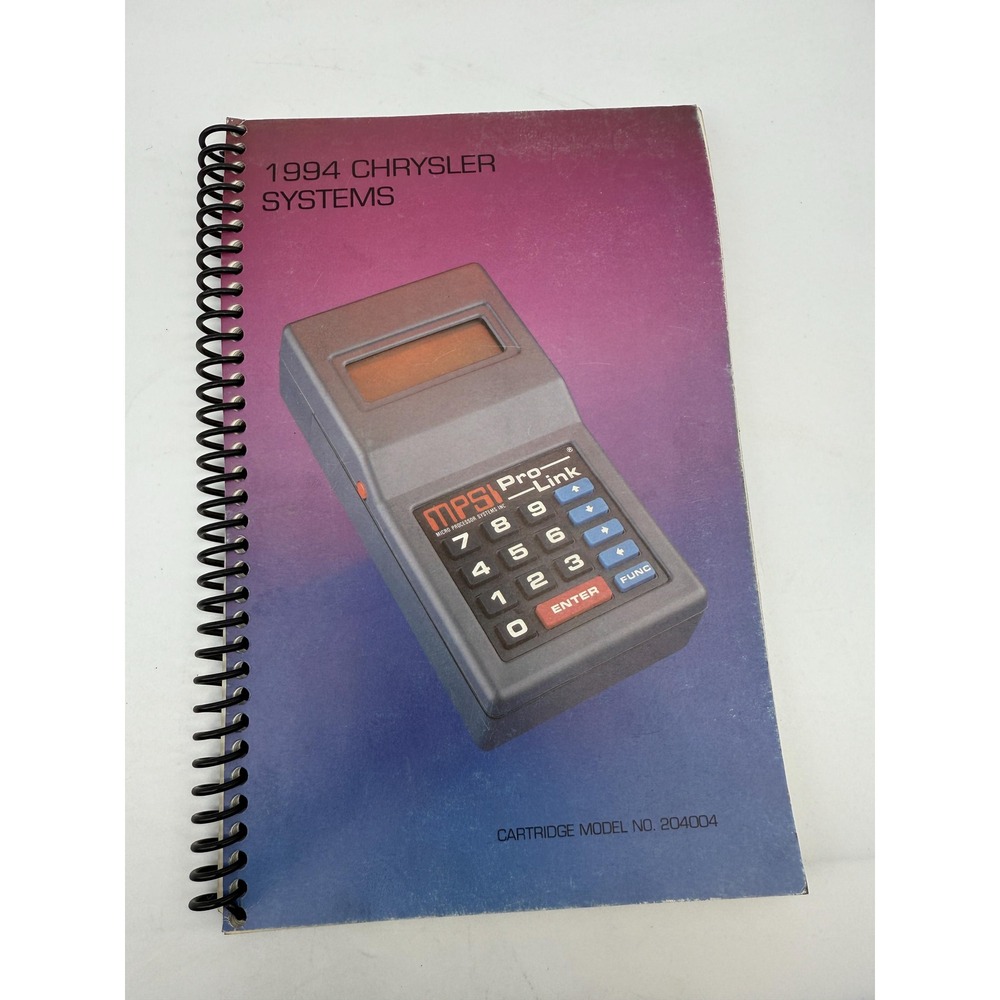 MPSI 1994 CHRYSLER SYSTEMS CARTRIDGE #204004 Manual